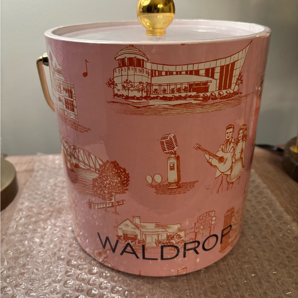 Waldrop Pink and Gold Decorative Storage Bucket